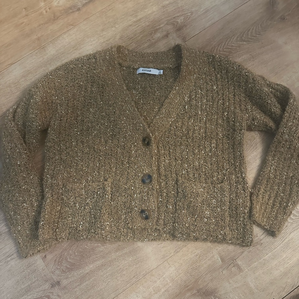 JustFab Tan Knit Cardigan